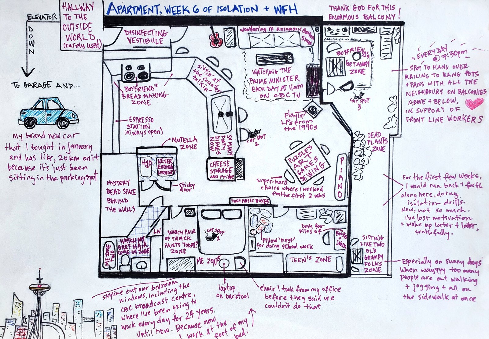 My isolation life, Week 6. Michelle Parise,